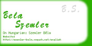 bela szemler business card